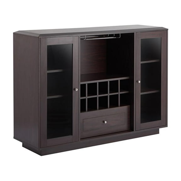 Furniture of America Bormie Contemporary Wood Multi-Storage Buffet in Espresso