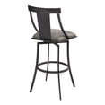 thumbnail image 2 of 26 Inches Leatherette Counter Stool with Fiddle Back, Gray - Saltoro Sherpi, 2 of 5