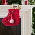 thumbnail image 1 of Bolsas de Regalo para Medias Navideñas, de Poliéster Rojo, para Adornos Navideños, Decoración Navideña, Bolsa de Gran Capacidad, Duradera, de Tela Suave, para El Hogar, La Chimenea, Fiestas, Uso Esco, 1 of 6