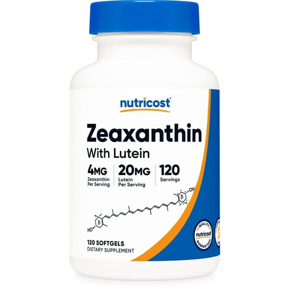 Nutricost Zeaxanthin with Lutein Softgels (120 Softgels) Supplement - Promotes Eye Health
