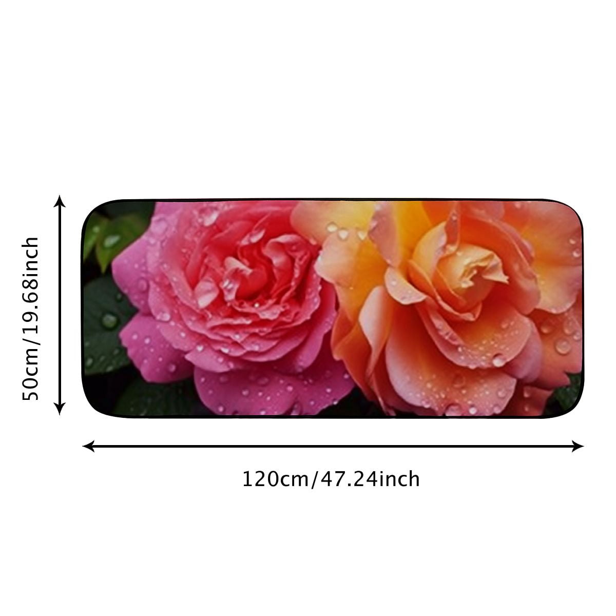 Qinduosi Decorative Door Mat, Door Mat with Non-Slip Rubber Backing, Easy Cleaning, Traps Dirt, Rug for Entry, Patio, Garage- Rose Nature Flower Flowers Spring 19.68*47.24 in