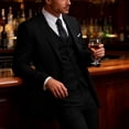 thumbnail image 4 of i·FineLong Men's Slim-Fit Black 3-Piece Tuxedo, 4 of 7