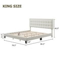 thumbnail image 6 of Shininglove King Size Upholstered Platform Bed Frame with Button Tufted Headboard, Wooden Slats Support, Beige, 6 of 6