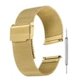 thumbnail image 1 of Correas de reloj de malla para hombres y mujeres, correa de reloj de malla de acero inoxidable con herramientas (22 mm, dorado), 1 of 7