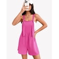 thumbnail image 4 of Ekouaer Women' Rompers Jumpsuits Sleeveless Adjustable Ribbed Knit Vacation Beach Travel Overall Shorts Outfits, 4 of 6