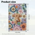 thumbnail image 7 of Yuyamidu Highland Cow Golf Towel Boho Flowers Golf Ball Towel Coral Velvet Large Golf Accessories Soft Comfortable Fabric Lightweight and Easy to Carry Wipe Clubs Balls Sweaty Hands, 7 of 7