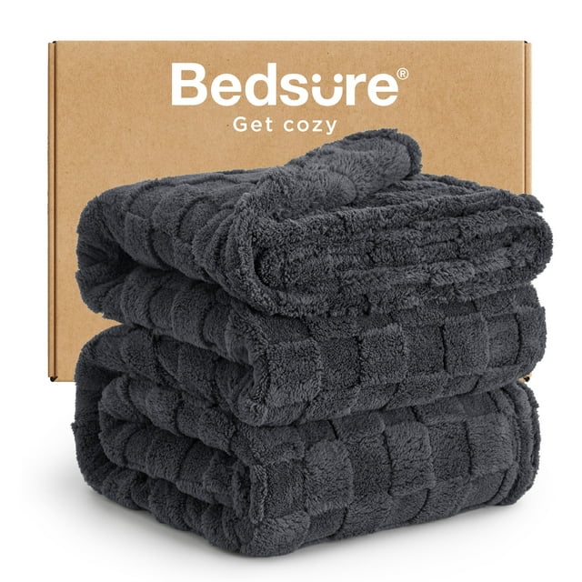 Manta polar Bedsure gris oscuro para sofá, 230 x 230 cm