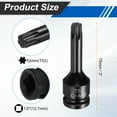 thumbnail image 2 of Socket de bit Torx de 1/2" Uxcell T52 Impacto 6 Puntos de Estrella Sockets de Acero CR-MO con Pasador de Seguridad y Junta Tórica para Controladores de Taladro Eléctrico, 2 of 7