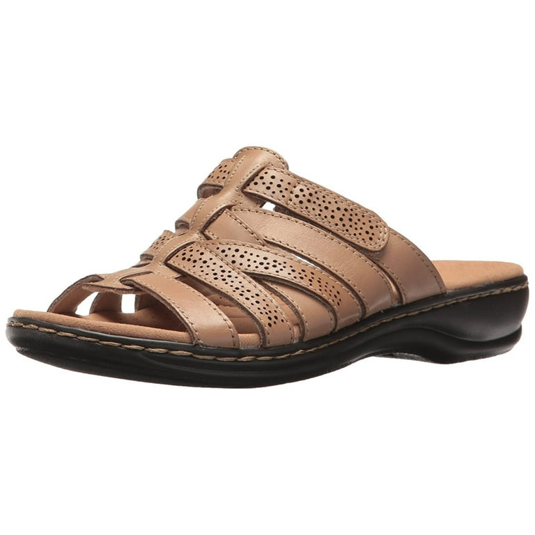 Clarks Womens Leisa Fields Open Toe Casual Slide Sandals Sand