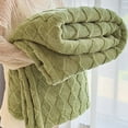 thumbnail image 4 of ZFYXGS Milk Fleece Blanket Winter Thickened Office Nap Coral Fleece Sofa Cover Blanket Shawl Small Blanket All-season Use 70x78 inches Green, 4 of 6