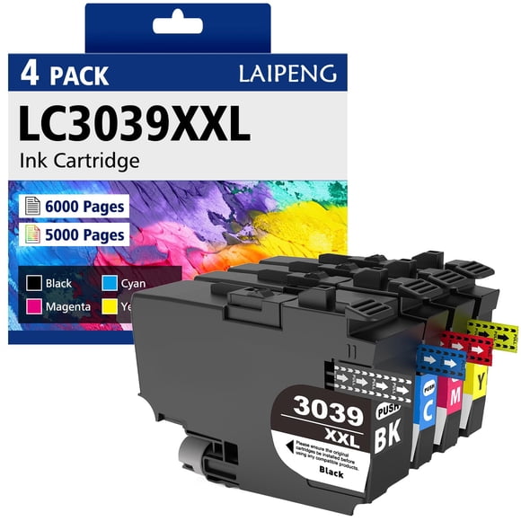 LAIPENG LC3039XXL LC3039 XXL LC3039 LC-3039 Ink Cartridge Extra High Yield Combo Pack Compatible for Brother MFC-J5845DW MFC-J5945DW MFC-J6945DW MFC-