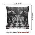 thumbnail image 4 of Monkeys Throw Pillow Covers  Black White Checked Cushion Covers for Couch Sofa Farmhouse Style Monkey Decorative Pillowcases Black Gray White Beige Outdoor Pillows Covers, 4 of 7