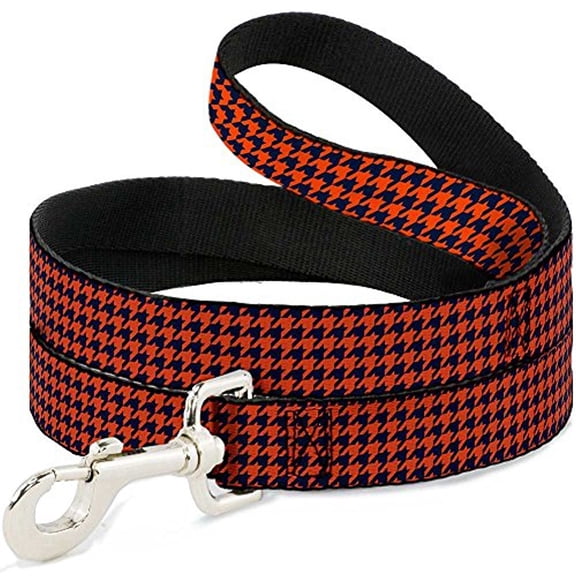 buckle-down dl-w30831 hounds tooth orange blue dog leash