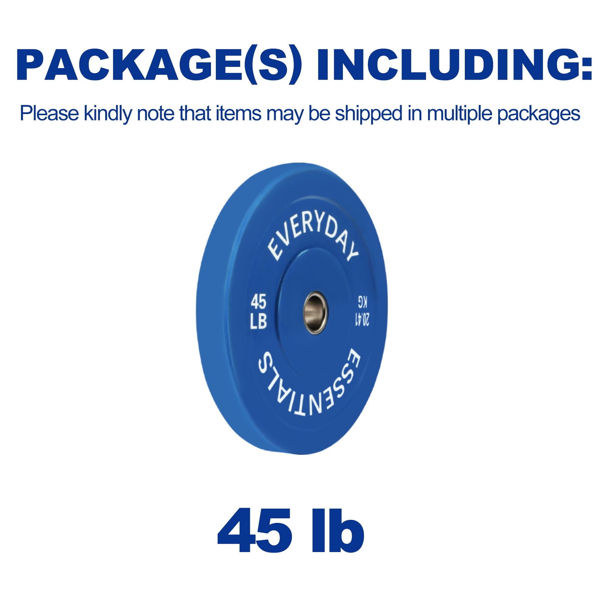 BalanceFrom Olympic Bumper Plate Weight Plate with Steel Hub, Color Coded, 45 lbs Single
