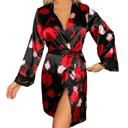 

Women s Nightgown Lace Cardigan Wear Bathrobe Pajamas