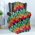 thumbnail image 4 of Grunge Soft Flannel Fleece Throw Blanket, Colorful Graffiti Inspired Pattern Cool Crazy Funky Display Urban City Street Art, Cozy Plush for Indoor and Outdoor Use, 70" x 90", Multicolor, by Ambesonne, 4 of 5
