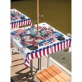 thumbnail image 2 of Outdoor Tablecloth with Umbrella Hole for Patio/Picnic/Party/Camping, 4th of July Waterproof Table Cloth Square Cover Washable, USA Flag Firework Independence Day Gnomes (54"x 54"), 2 of 9