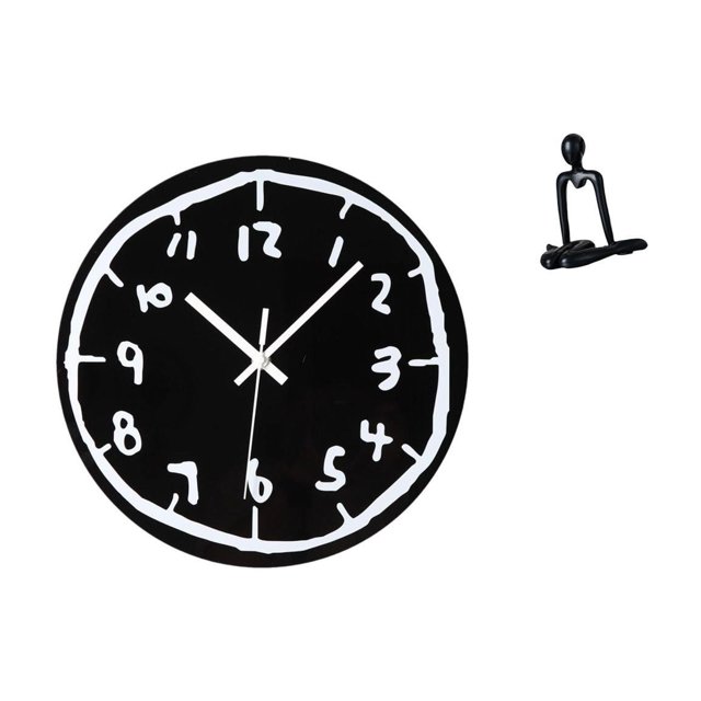 Reloj de pared Reloj de pared Silencioso Reloj decorativo Reloj moderno Figura de escritorio Escultura de pensador Material acrílico Adecuado para sal
