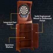 Hathaway Outlaw Free Standing Dartboard & Cabinet Set - Cherry Finish