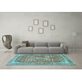 thumbnail image 3 of Ahgly Company Indoor Rectangle Medallion Light Blue Traditional Area Rugs, 5' x 8', 3 of 4