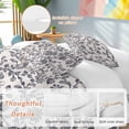 thumbnail image 2 of 3 Piece Spring Flowers Duvet Cover Set Queen Size,Microfiber Comforter/Quilt Cover with Corner Ties and 2 Pillowcases,Farmhouse Dark Blue Pastoral Floral Leaf All Season Bedding with Zipper Closure, 2 of 8