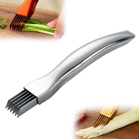 Stainless Steel Onion Cutter Vegetable Slicer for Kitchen Shred Silk Scallion Knife Multifunctional Food Chopper Gadget