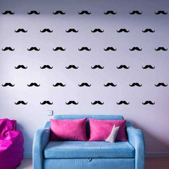 VWAQ Mustaches Wall Decals - Kids Room Stickers Peel and Stick - Pack of 39 PCS