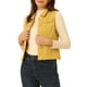 thumbnail image 4 of Chaleco sin mangas de mezclilla lavado para mujer INSPIRE CHIC con botones y bolsillos amarillo S, 4 of 6