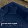 thumbnail image 2 of COOLHUT 106.3" W Combination Sofa, High Rebound Density Sponge Sofa Couch, Modular Sectional Sofa L-Shape Corduroy Couch with Chaise, Big Comfy Sleeper Floor Sofa for Living Room, Navy Blue, 2 of 30