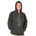 thumbnail image 5 of Dual Whales Compass Spirit Animal Zip Up Hoodie Men's Women's Brisco Brands 2X, 5 of 6