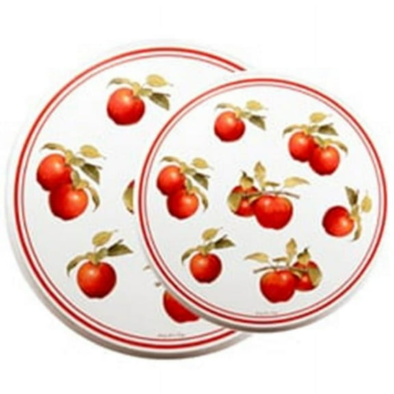 Round Electric Stovetop Burner Cover Set of 4, Harvest Apples