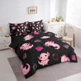 thumbnail image 3 of Castle Fairy Cartoon Pink Axolotl Twin Bedding Sets,Cute Strawberry Bedding Comforter Set, 3 of 8