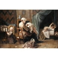 thumbnail image 2 of Pierre Louis Dumesnil the Younger 24x17 Gold Ornate Framed and Double Matted Museum Art Print Titled - A Room Where a Servant Dresses Children (1750), 2 of 4