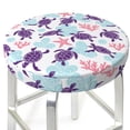 thumbnail image 3 of Kll Ornamental Turtles Round Bar Chair Cushion Cover 13 Inch,Bar Stool Protector With Elastic, Soft Washable, 3 of 7