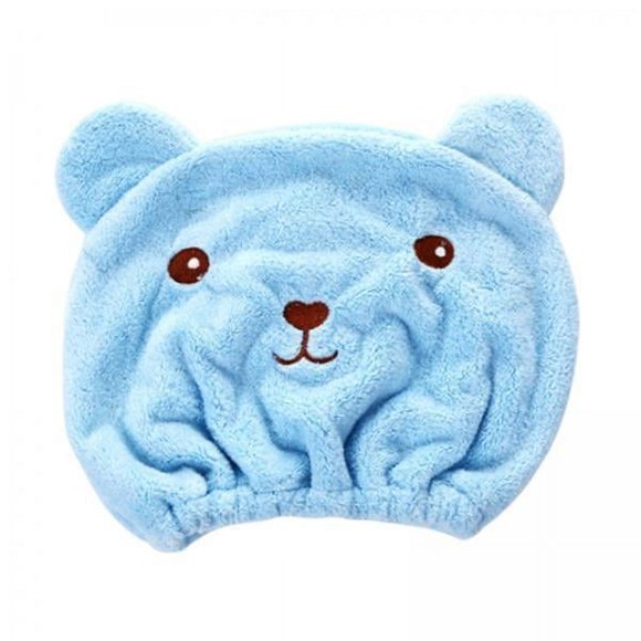 2x Gorro De Toalla De Ducha Con Dibujos Animados Para Cabello Largo, Gorro Para Secar El Cabello Para Baño, Hotel, Viajes, Color Azul