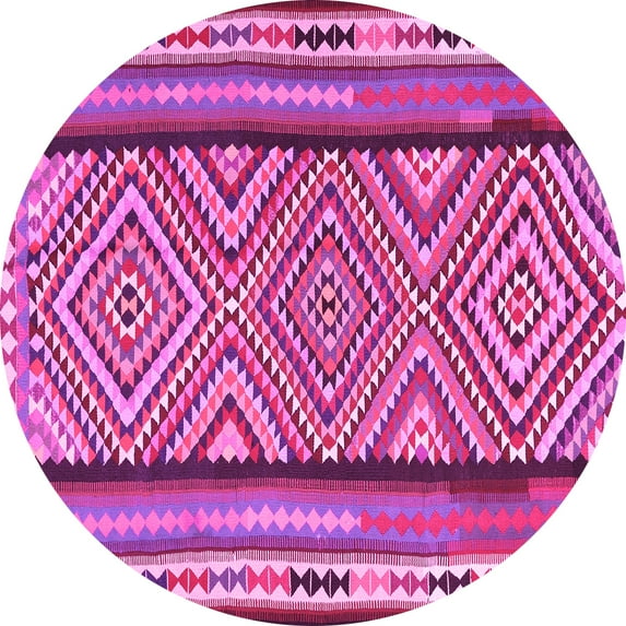 Ahgly Company Indoor Round Southwestern Pink Country Area Rugs, 3' Round