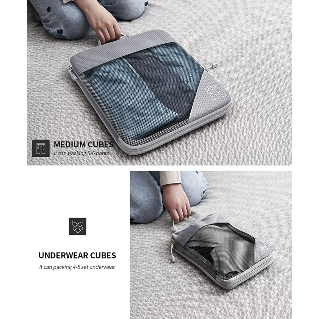 Giaone Travel Compressible Storage Bag Storage Pouch Set with Shoe Bag Mesh Visible