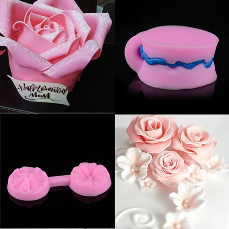 Chocolate Flour - Outtop New Silicone 3D Rose Flower Fondant Cake Chocolate Sugarcraft Mould Mold Tools