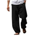 thumbnail image 2 of FDGIU 2025 Men's Casual Twill Pants - Trendy Sweatpants, Loose Fit Cuffed Joggers with Drawstring Waist, Fashion Casual Pockets Pants for Lounge and Outdoor, 2 of 3