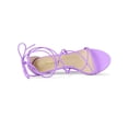 thumbnail image 4 of BLISSFUL STEP Women's Back to School Straps Kitten Heel Lace Up Sandals Purple 8.5, 4 of 7