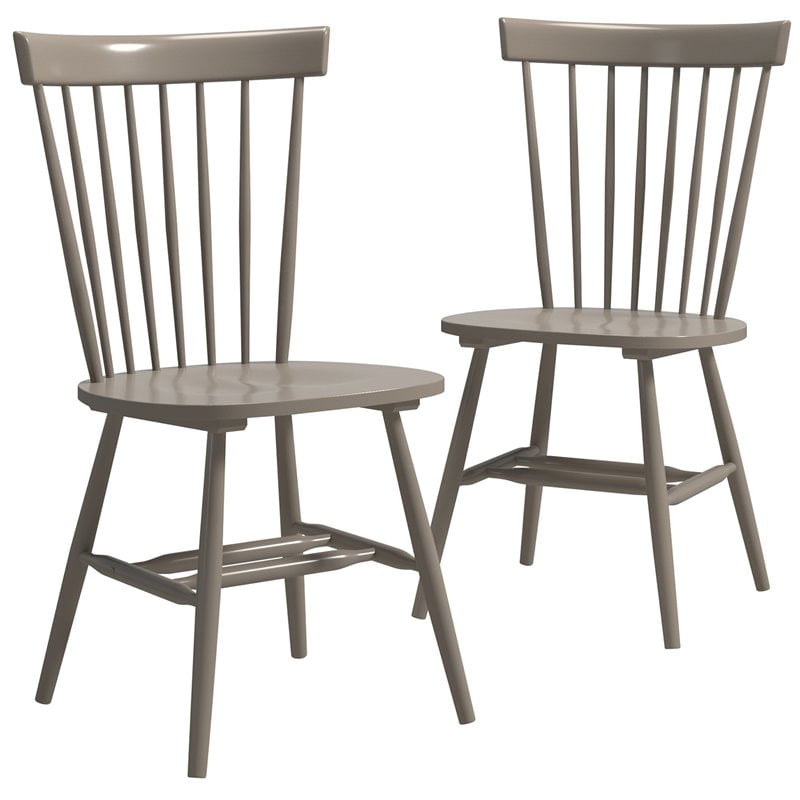 Sauder New Grange Solid Wood Spindle, Farmhouse Spindle Back Dining Chairs With Arms