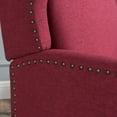 thumbnail image 3 of GDF Studio Weyland Contemporary Fabric Wingback Pushback Recliner, Deep Red, 3 of 6