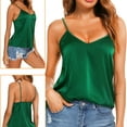 thumbnail image 5 of VIDUSSA Womens Pack Silk Satin Tank Tops V Neck Casual Cami Sleeveless Camisole Blouses Basic Tank Shirt 3 Pack Black+Grey+Dark Green XXL, 5 of 5