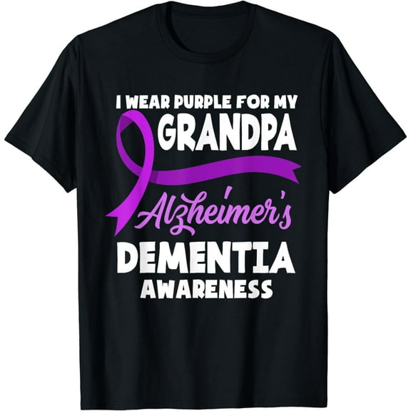 I Wear Purple For My Grandpa Alzheimer's Dementia Awareness T-Shirt