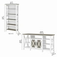 thumbnail image 6 of Bush Furniture Key West Tall TV Stand with 2 Bookcases, Pure White & Shiplap Gray, 6 of 7
