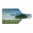 thumbnail image 1 of Tree Cutting Board, Tree on a Wide Dandelion Flower Field Fluffy Clouds Summer Getaway Meadow Picture, Decorative Tempered Glass Cutting and Serving Board, Wine Bottle Shape, Green Blue, by Ambesonne, 1 of 1