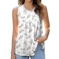 thumbnail image 2 of Homenesgenics Tank Tops for Women Plus Size Floral Printed Pullover,Summer Casual Tank Top,Pleated Round Neck Sleeveless Tunic To White XXL, 2 of 5