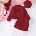 thumbnail image 2 of Girls Romper Jumpsuit Stand Collar Double Woolen Coat With Hat Warm Winter Outfit For Toddler And Kids, 2 of 4