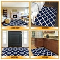 thumbnail image 4 of Ottomanson Trellis Area Rug 3'3" x 5' - Non Slip Low Pile Carpet, Navy, 4 of 11