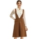 thumbnail image 1 of Vestido tipo peto para mujer con tirantes ajustables y falda con tirantes midi Marrón XL, 1 of 6